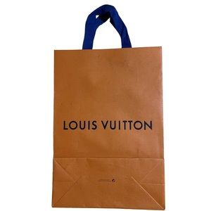 LOUIS VUITTON Orange & Blue Shopping Bag With Cotton Straps